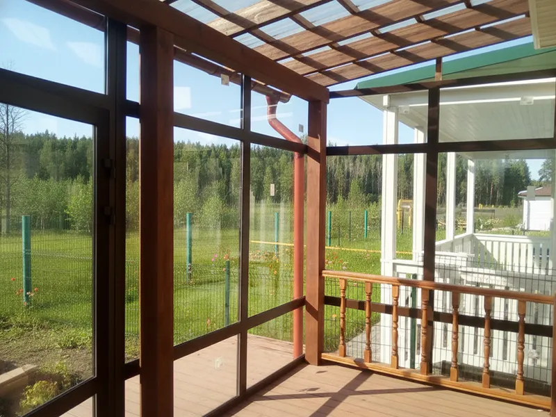 Остекление террасы раздвижными дверями ТАТПРОФ МП-640 в частном доме Екатеринбург