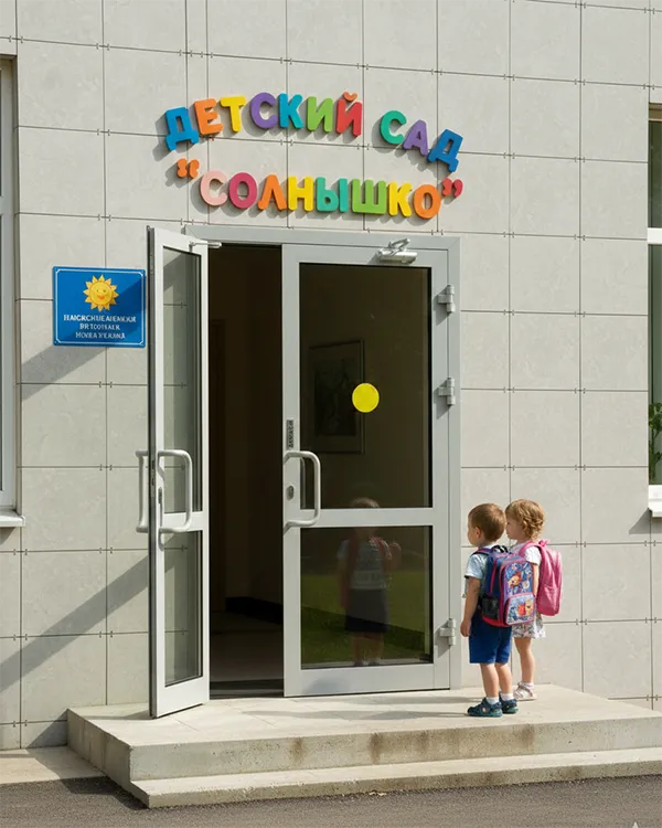 Входные алюминиевые двери ТАТПРОФ для школы с доводчиками и безопасным остеклением класса СМ4